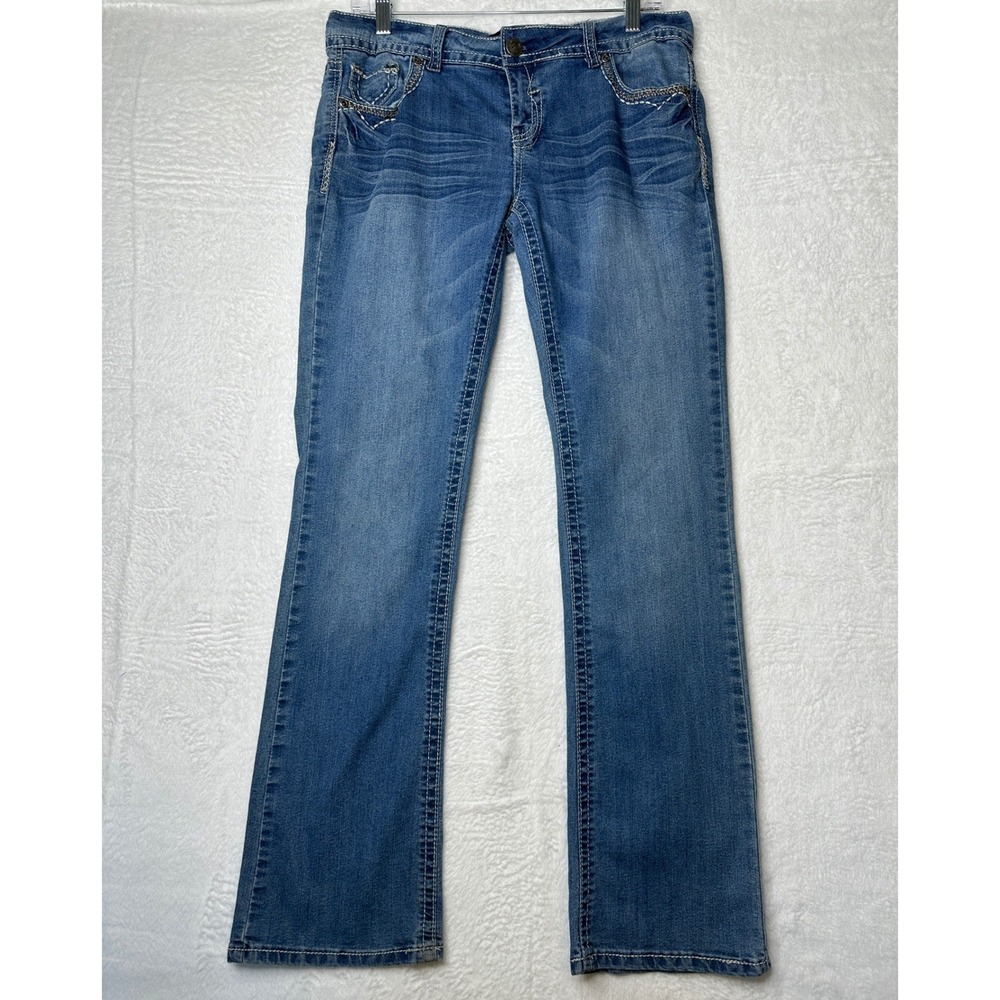 Twentyone Black by Rue21 Jeans Women 9/10R Blue Bootcut Embellished Y2K